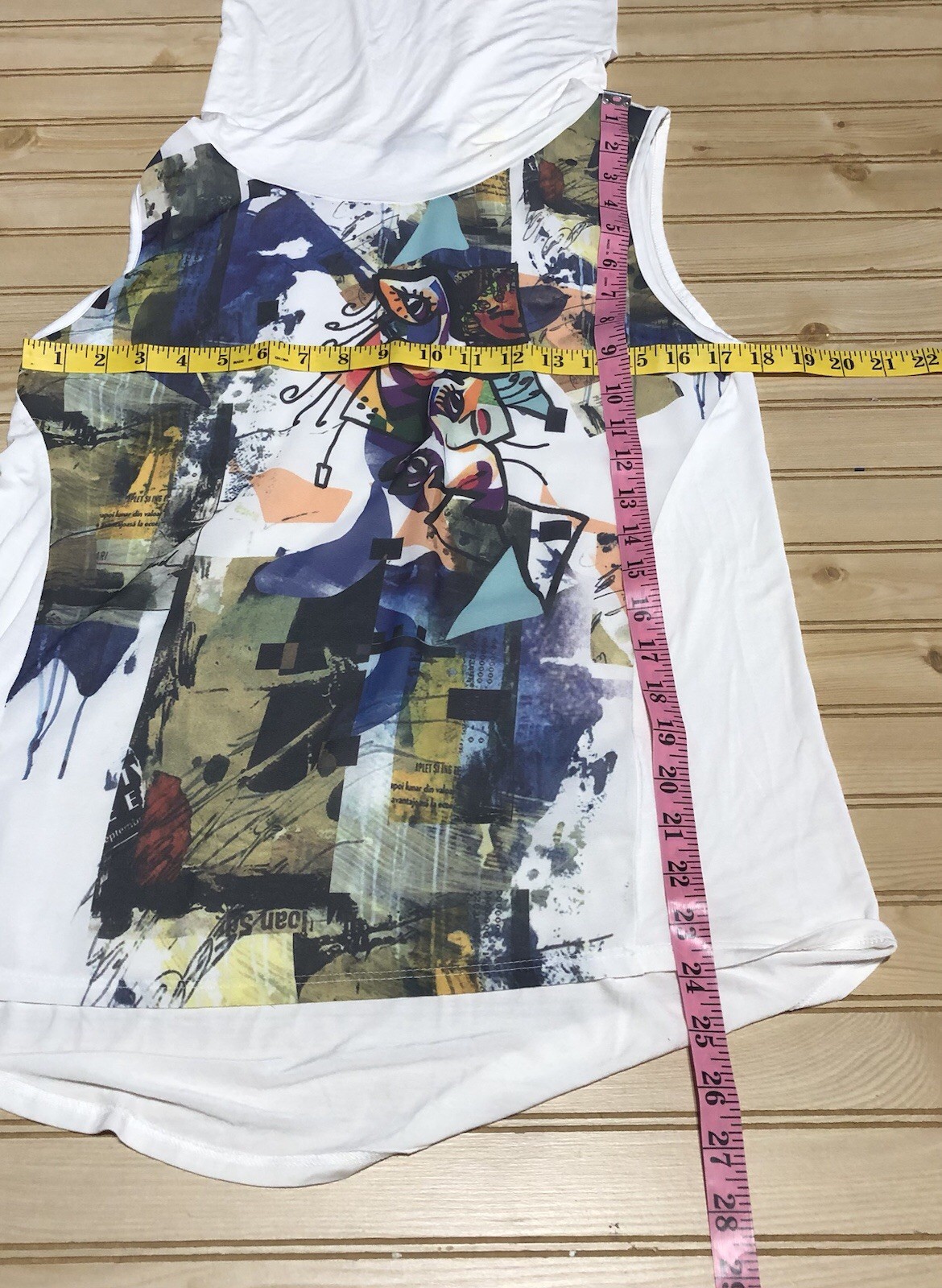 Babette Lined Mesh Black/White Paint Splat Bi-Level Tank Top Women’s 4