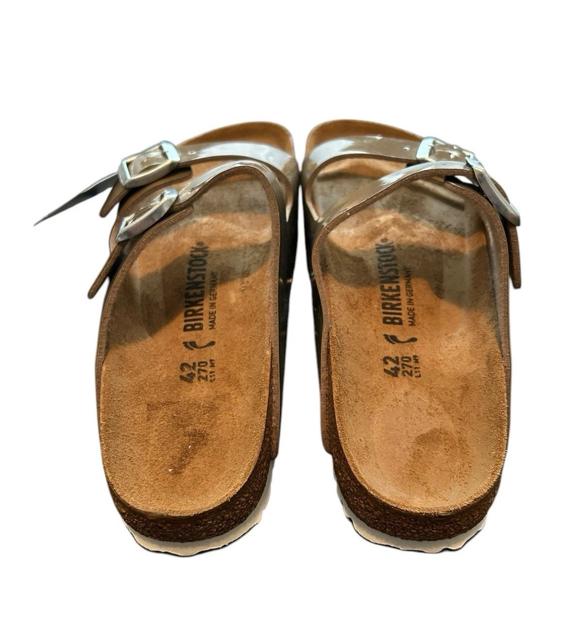 Birkenstock Birko Flor Arizona Patent Sand 1013069 Medium/Narrow Size 42 New