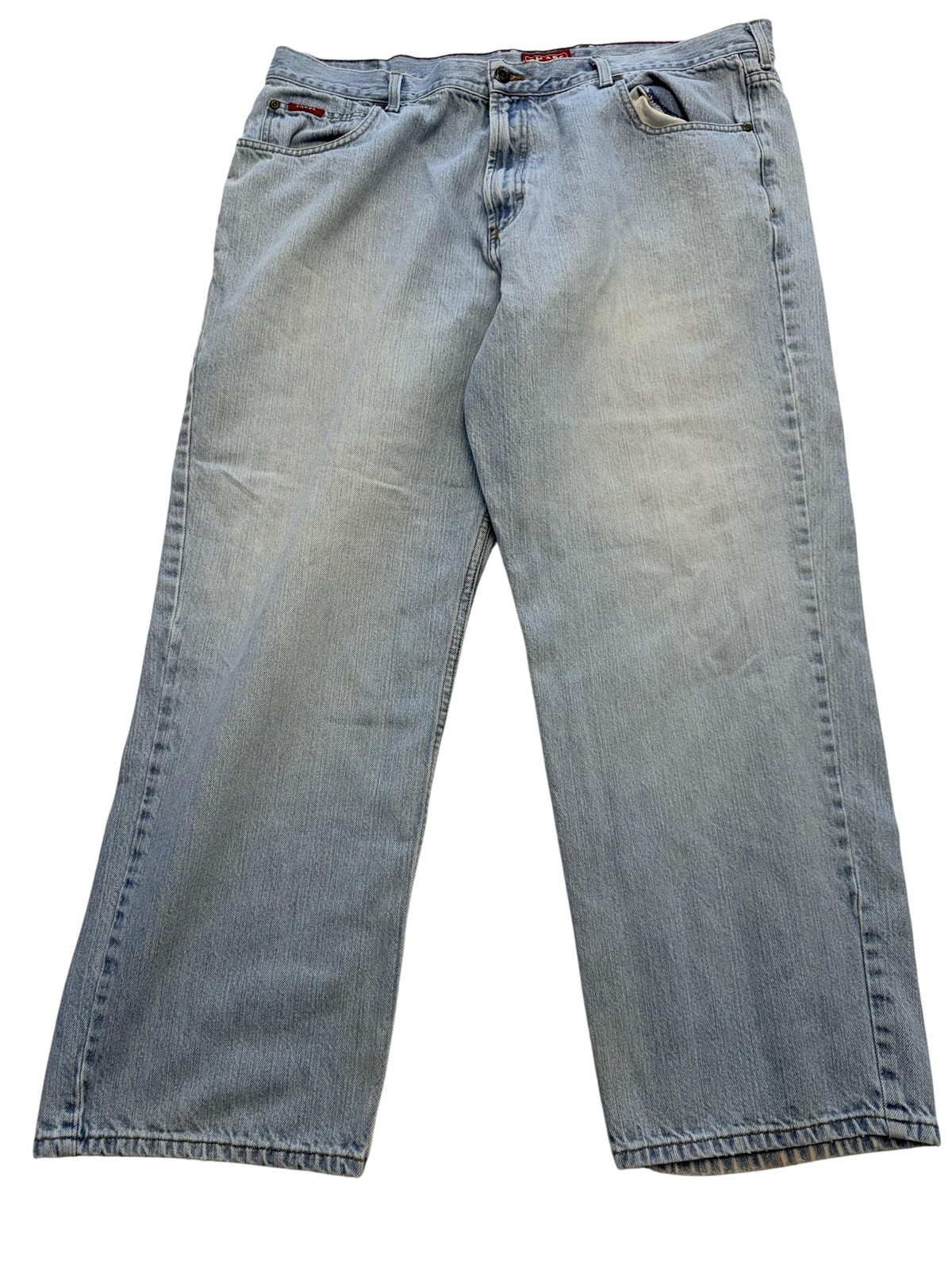 Chaps 985 Jeans Mens 42×30 Light Wash Blue Relaxed Straight Leg Denim Pants