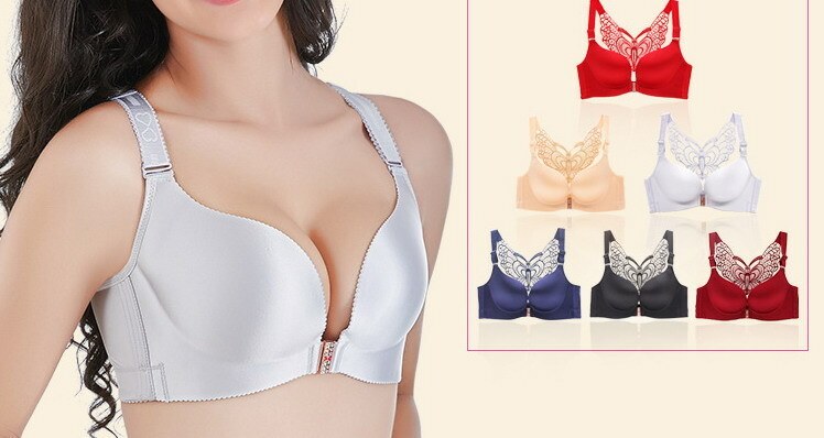Women Bras 3/4 Cup Butterfly Front Closure Seamless Plus size underwear 17081