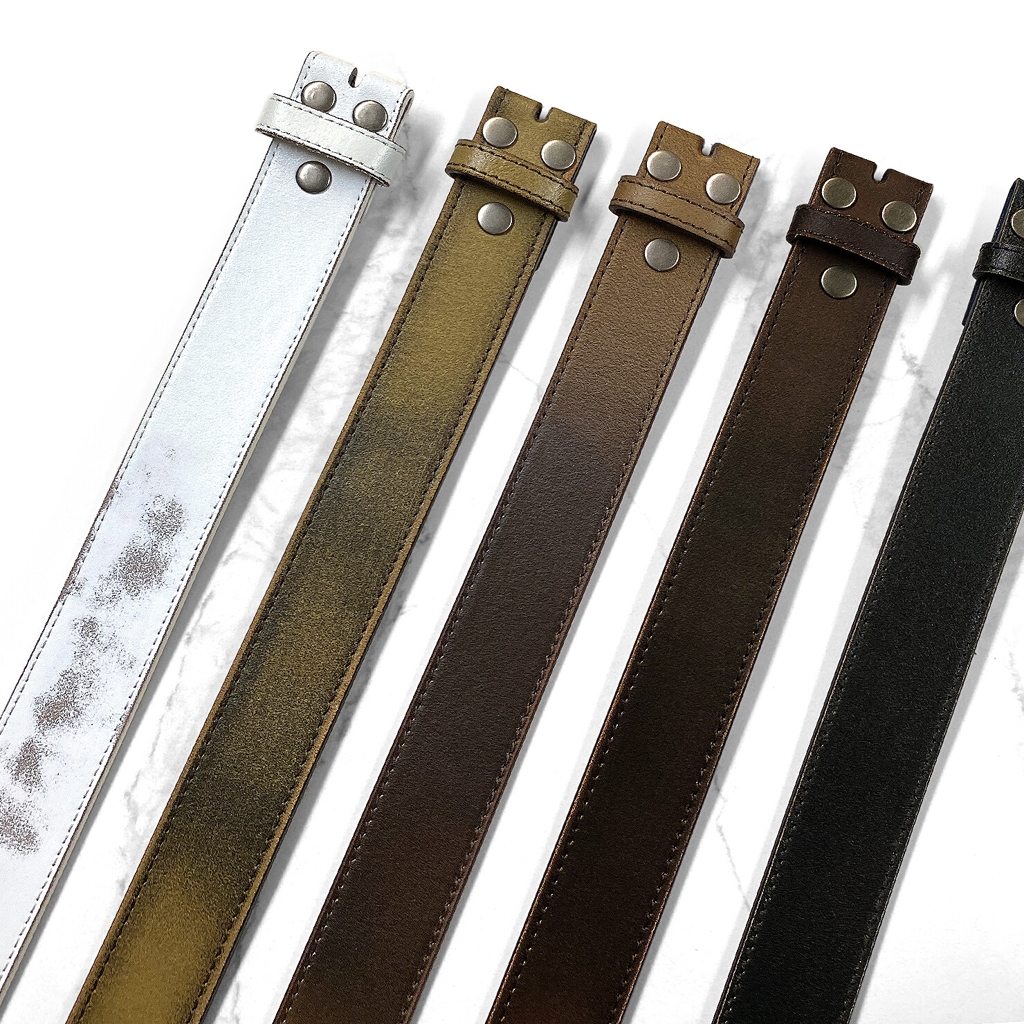 Distressed Casual Jean Replacement Strap Genuine Leather Belt Strap 1-1/2″ Wide