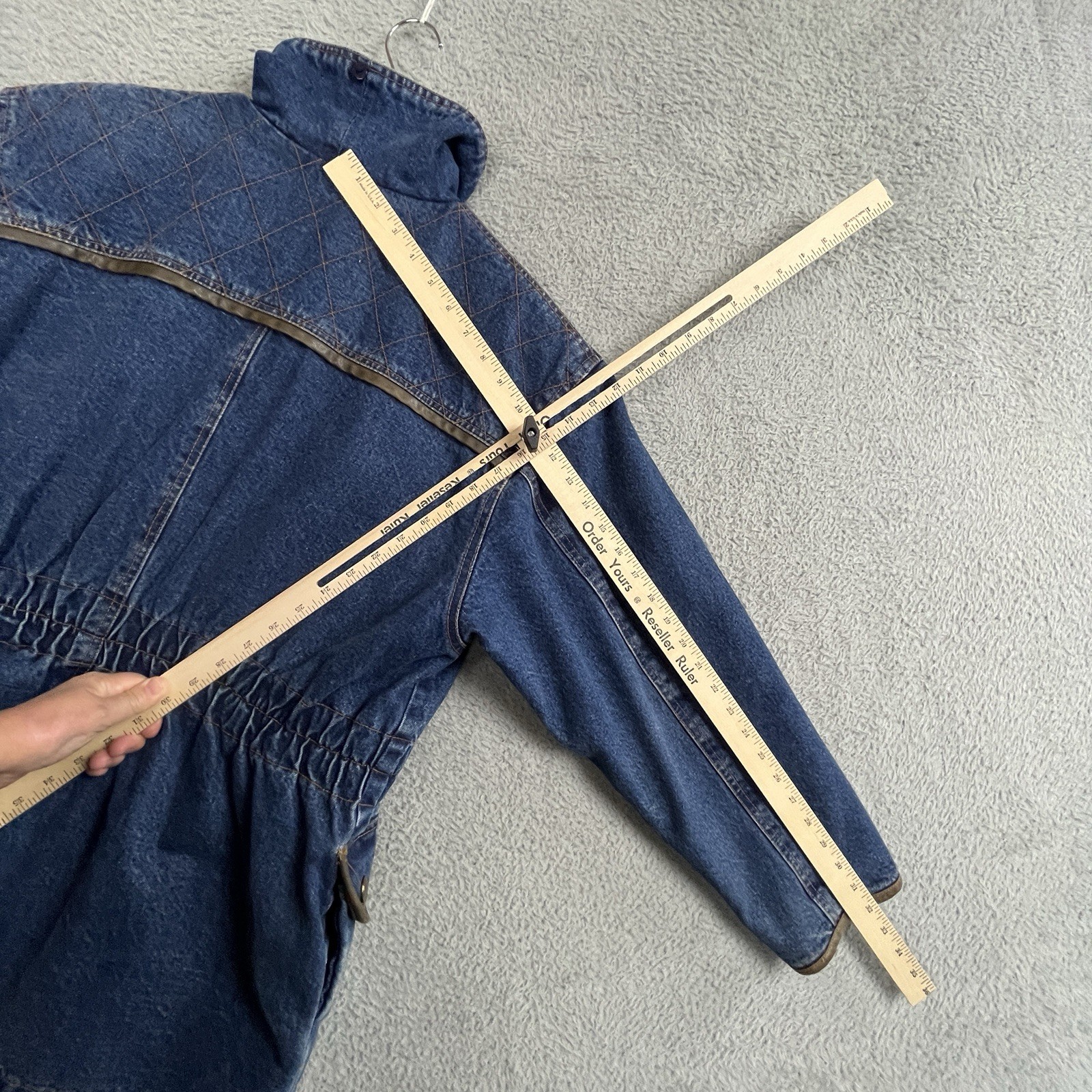 Vintage Retro Denim Jacket Womens Medium Oversized Western Ranchwear Chore 90s