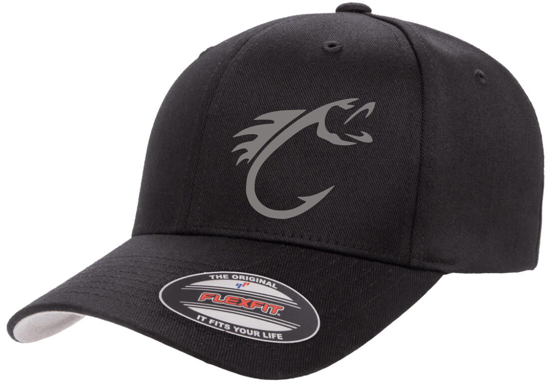 FISHING HOOK FISH FLEXFIT 6277 CURVED BILL HAT *FREE SHIPPING in BOX*
