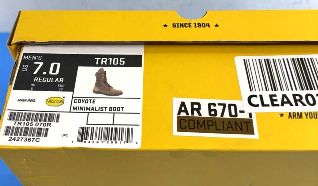 NEW 7 REG MENS BELLEVILLE TACTICAL RESEARCH TR105 COYOTE MINIMALIST BOOTS