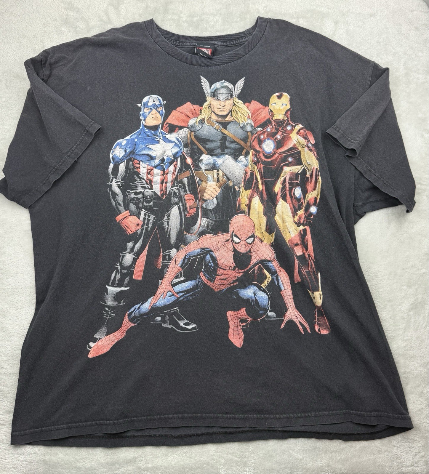 VTG 2011 Marvel Avengers Big Print T Shirt 3XL Spider-Man Mad Engine Men’s