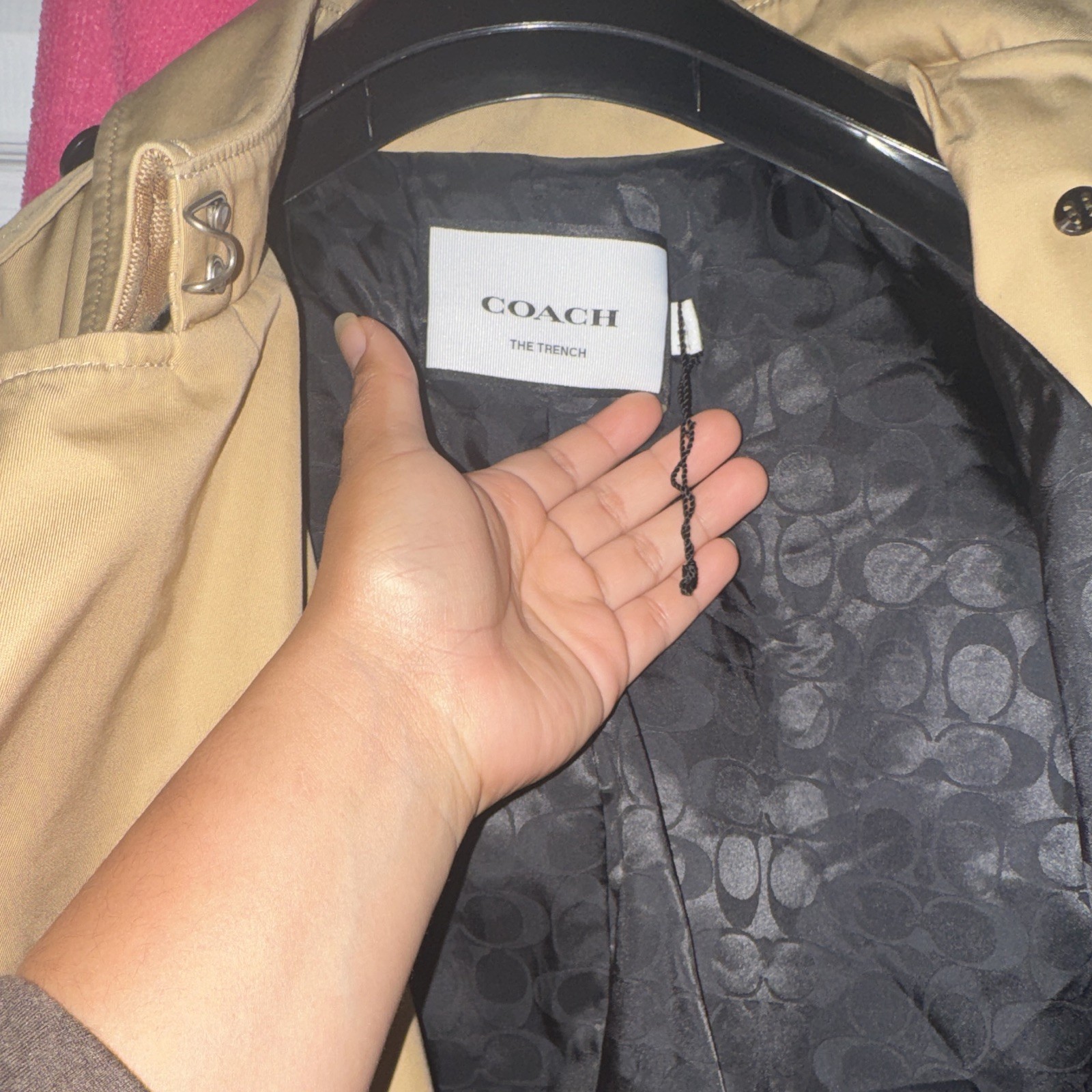 Coach The Trench Beige Double Breasted Lined Long Trench Coat Women’s L