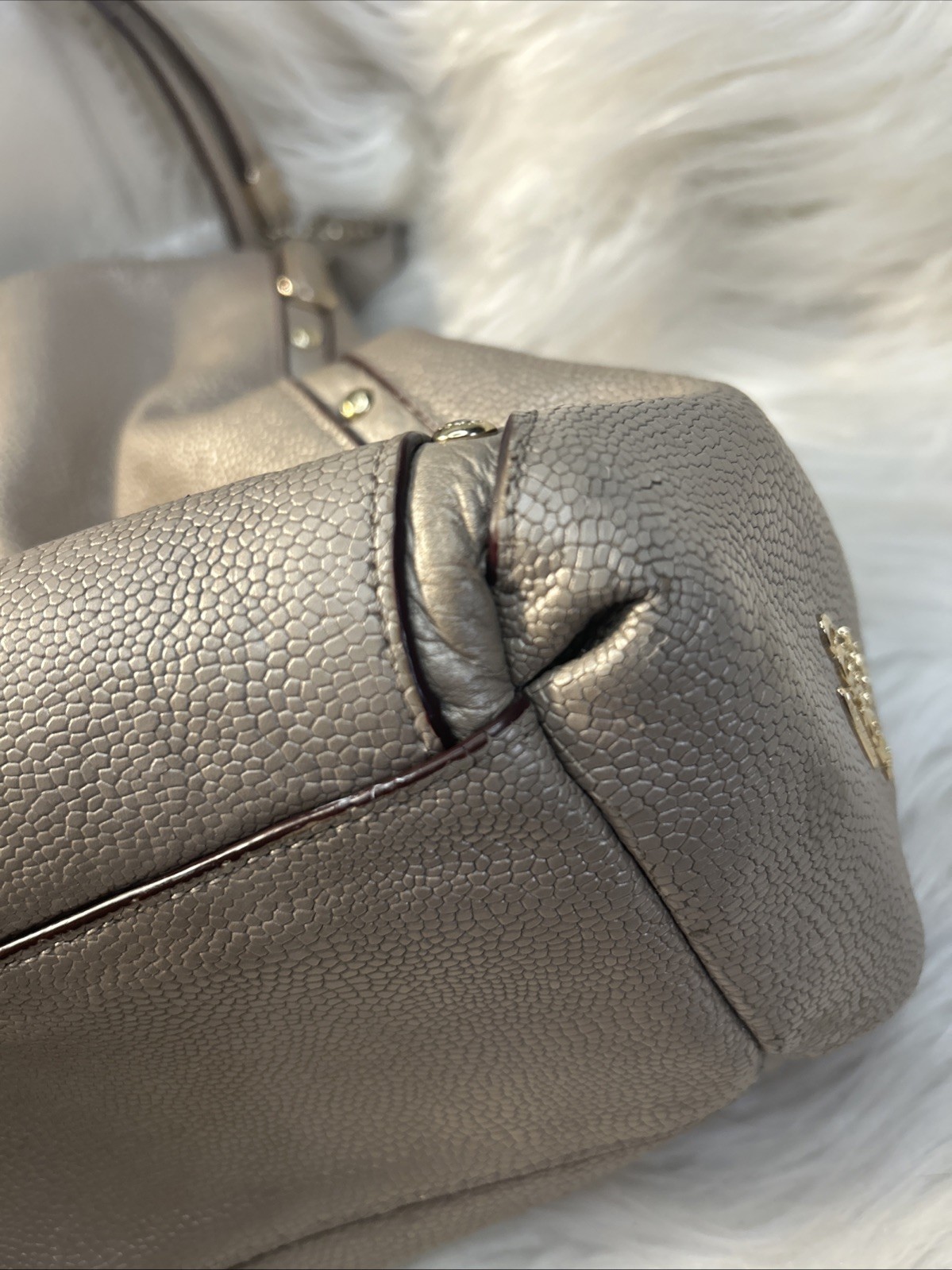 Coach Bag F35211 Phoebe Madison Studded Caviar Ret$495. Metallic Neutrals