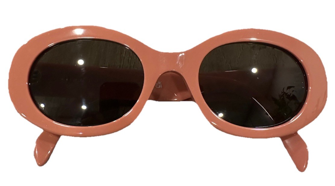 CELINE Triomphe 01 Oval Acetate Sunglasses in Powder Rose CL40194U