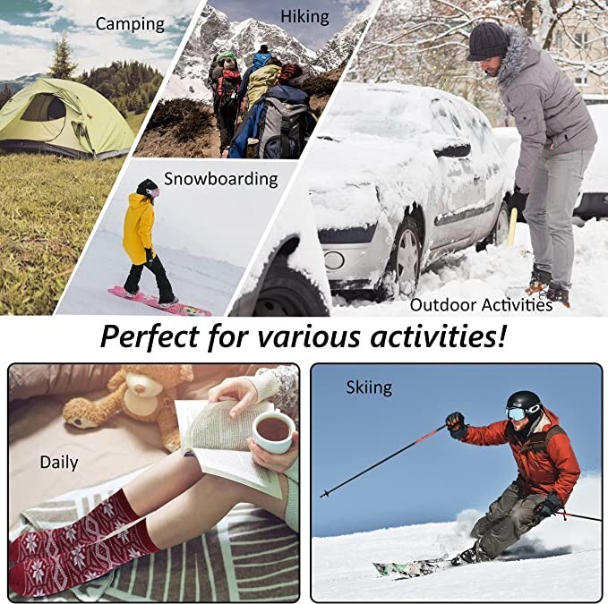 6 Pairs Mens Winter Heavy Duty Cotton Boots Thermal Warm Crew Work Socks 9-13