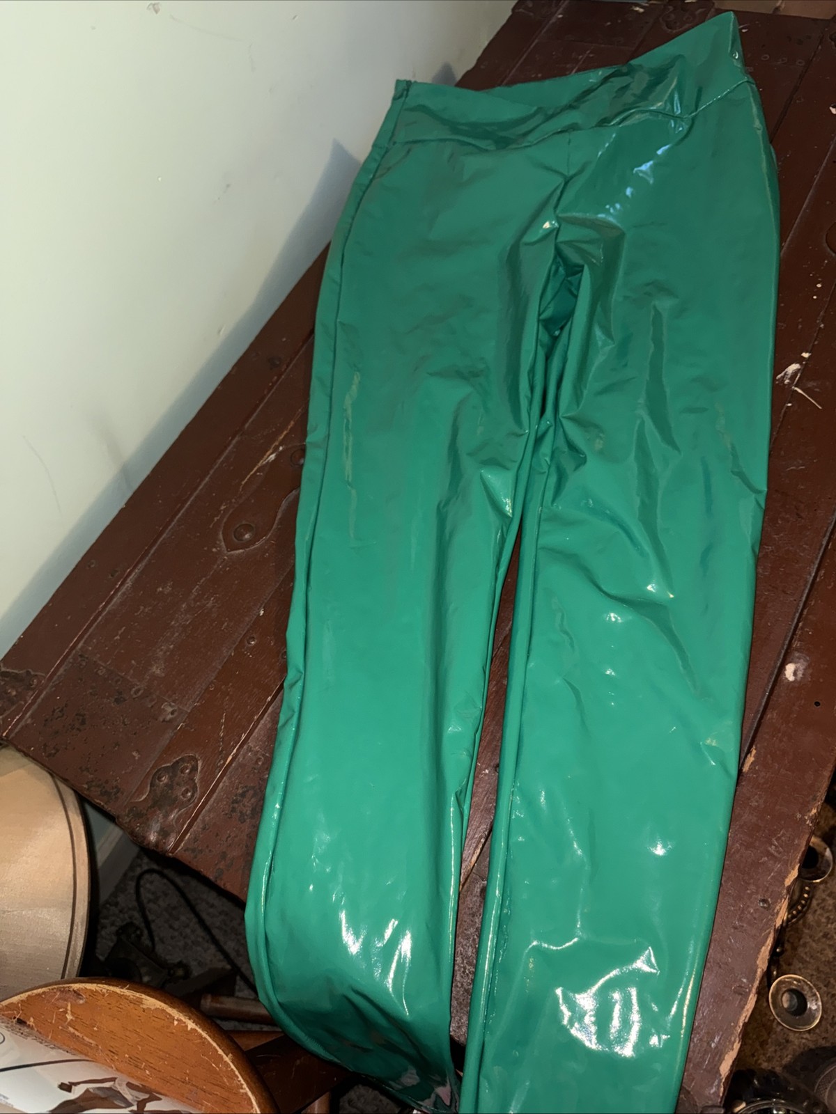 100 Percent Vegan Leather Green Pants
