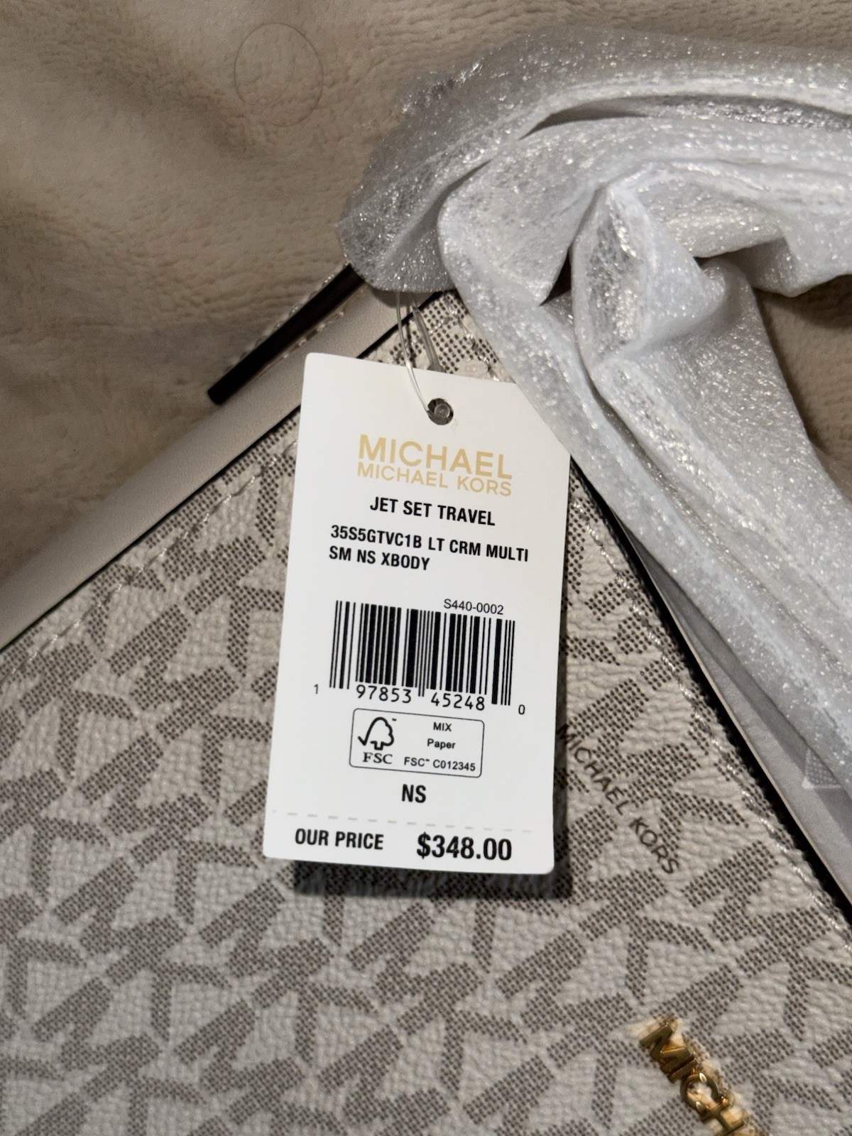 Michael Kors Jet Set Travel Small Signature Logo Travel Bag – Cream