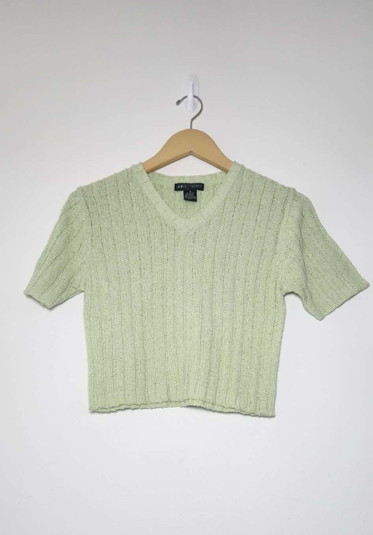 Jamie Scott Green Cropped Top Size Medium