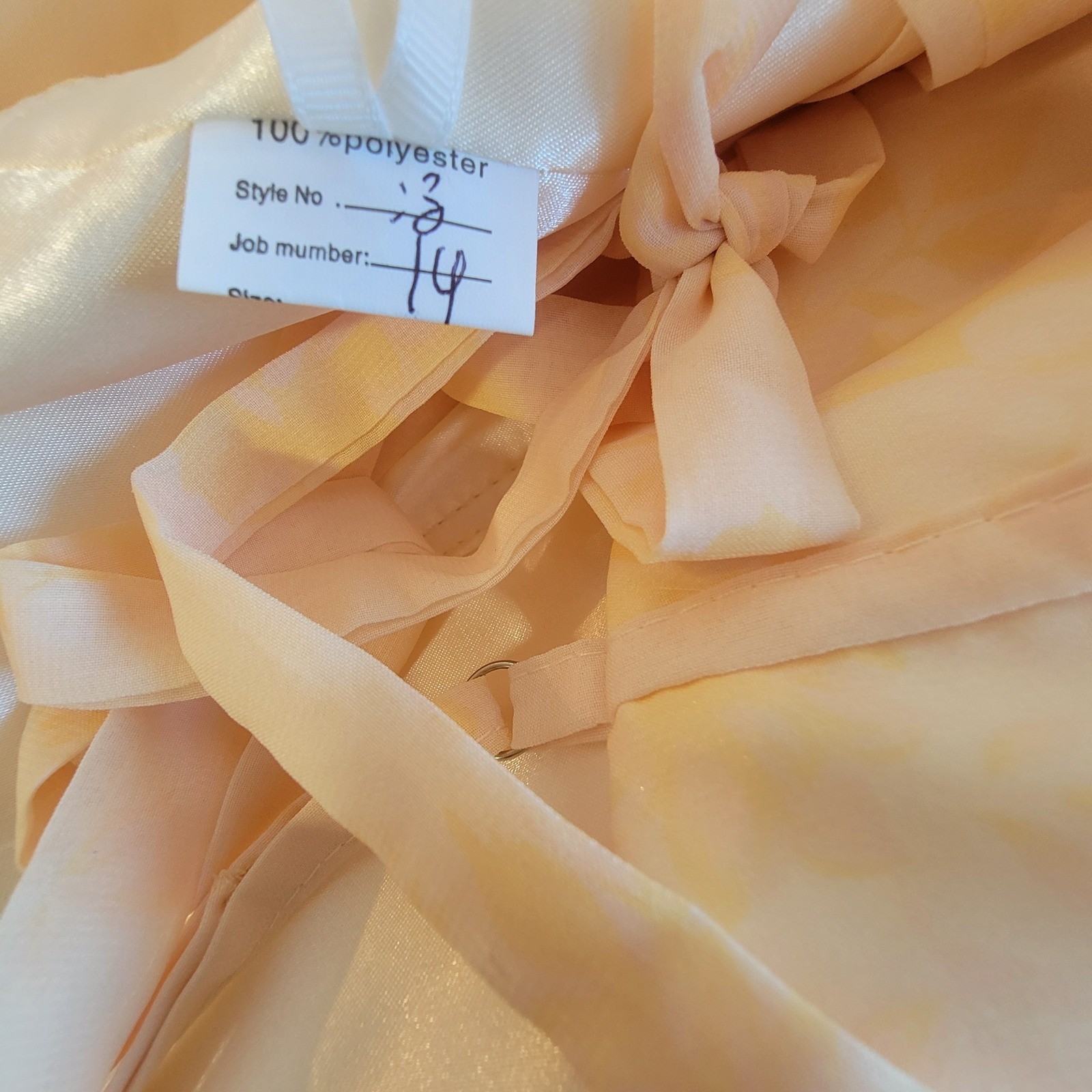 Ao Yan Butter Yellow Tiered Ruffled Maxi Formal Dress Prom Gown NWT Size S