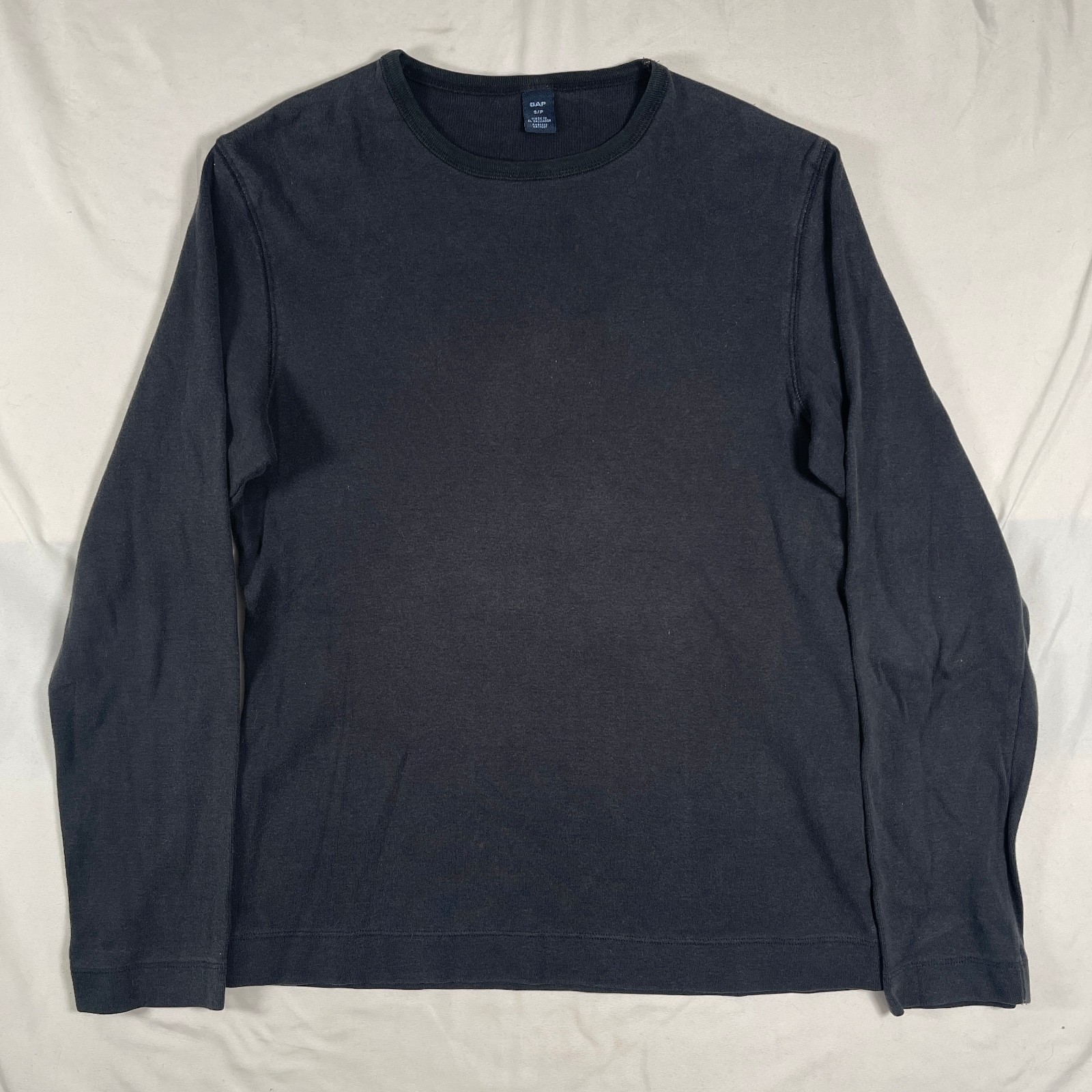 Vintage Gap Shirt Mens Small Black Blank Long Sleeve Skater Grunge 2002 Y2K
