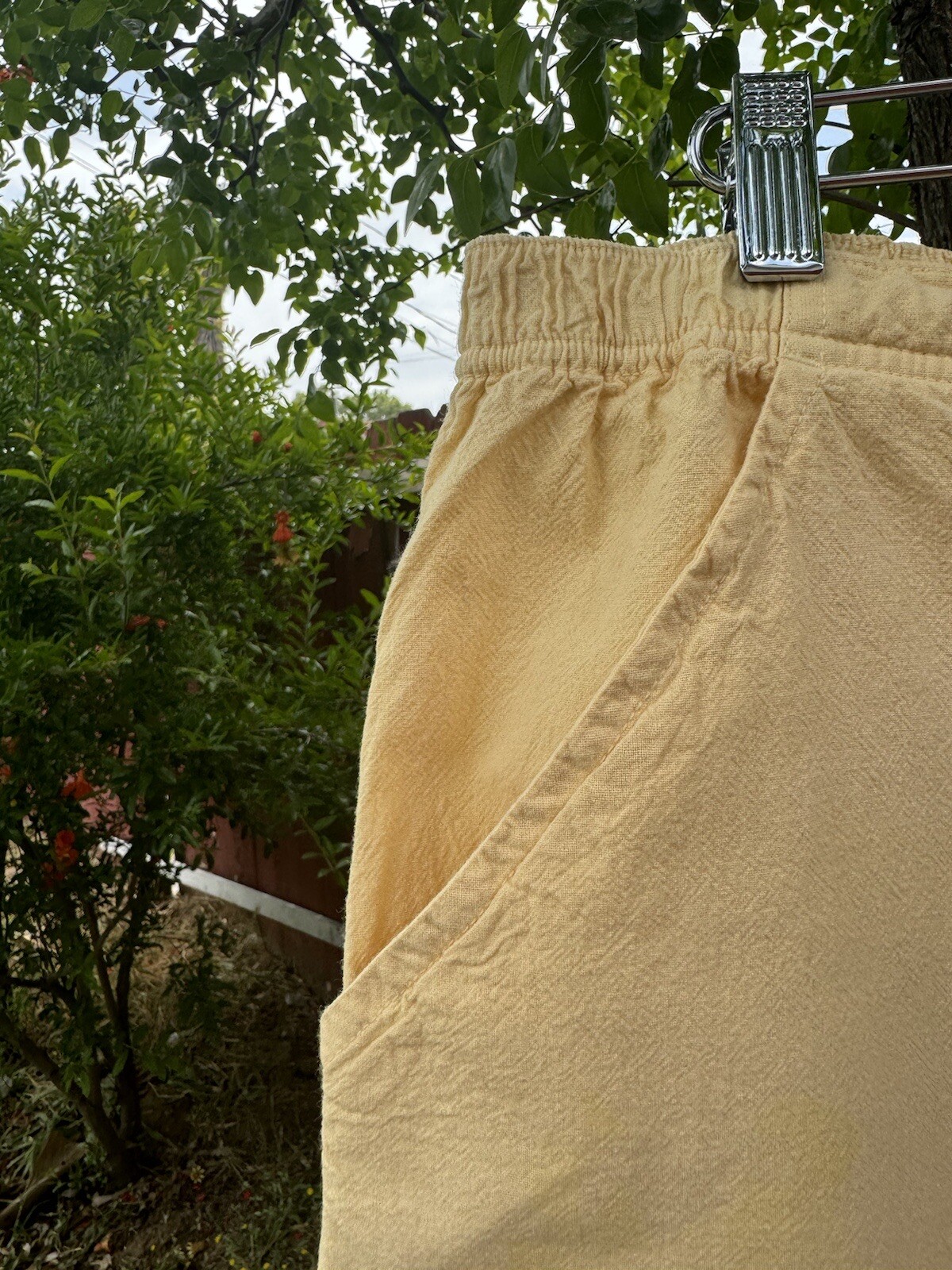 Classic Elements Butter Yellow Capri Pants Summer Vacation 90s Y2K 100% Cotton