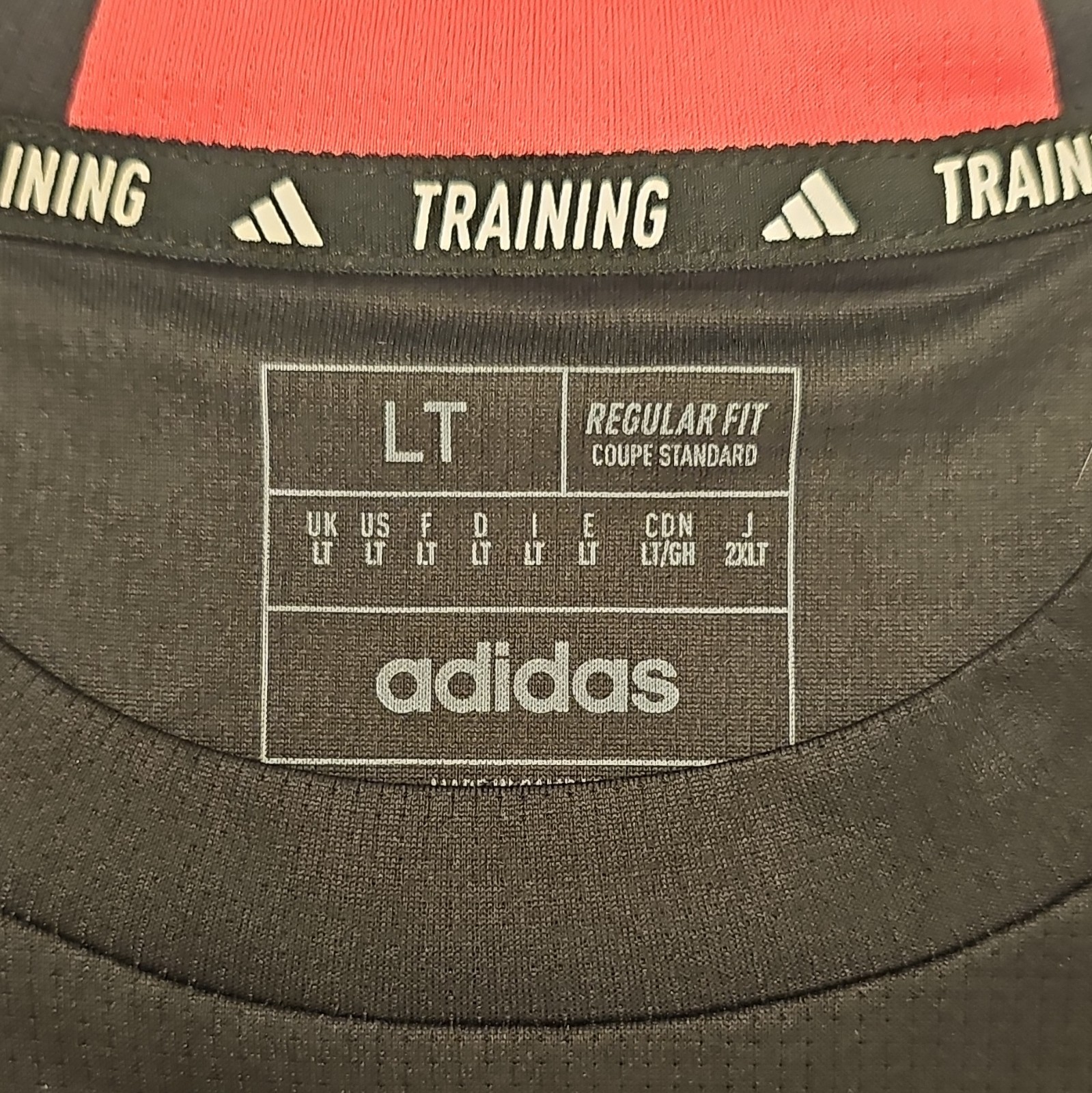adidas Men’s LT Black Short Sleeve Crew Neck Logo Activewear Tee