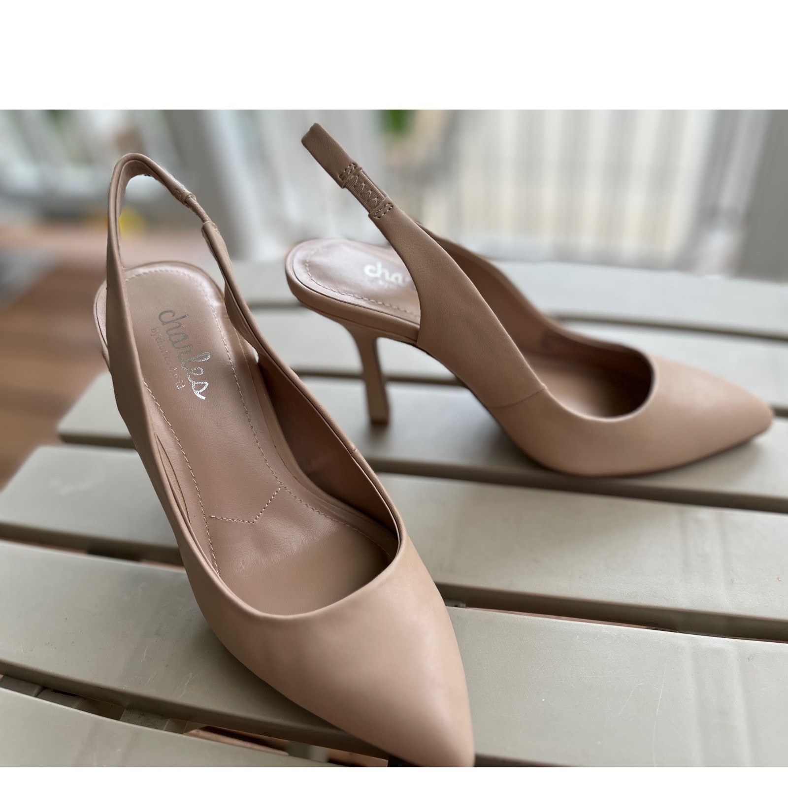 Charles by Charles David Impower Nude Smooth Slingback Pumps Heels 5M