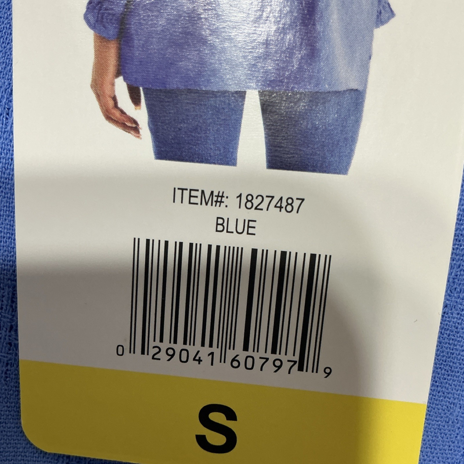 Jessica Simpson Blue Solid Woven Textured Ruffle Long Sleeve Blouse Women’s S