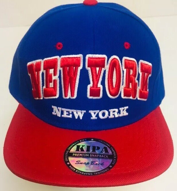New York KIPA Premium Headwear Snapback Hat Trucker Cap Adjustable Blue & Red