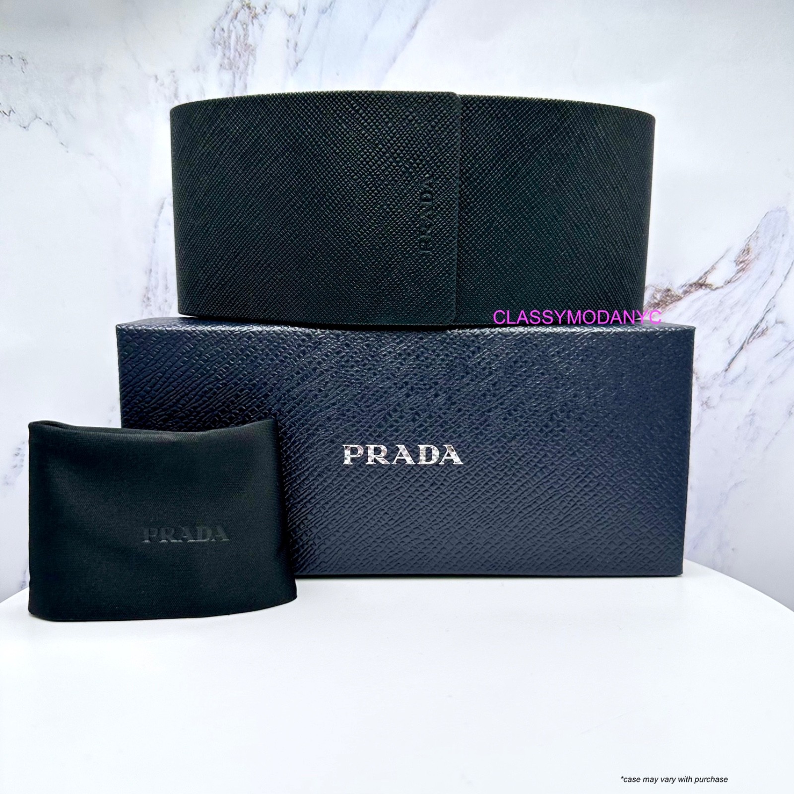 PRADA Sunglasses PR15WS 09Q5S0 Black White Symbole Gold Women’s New