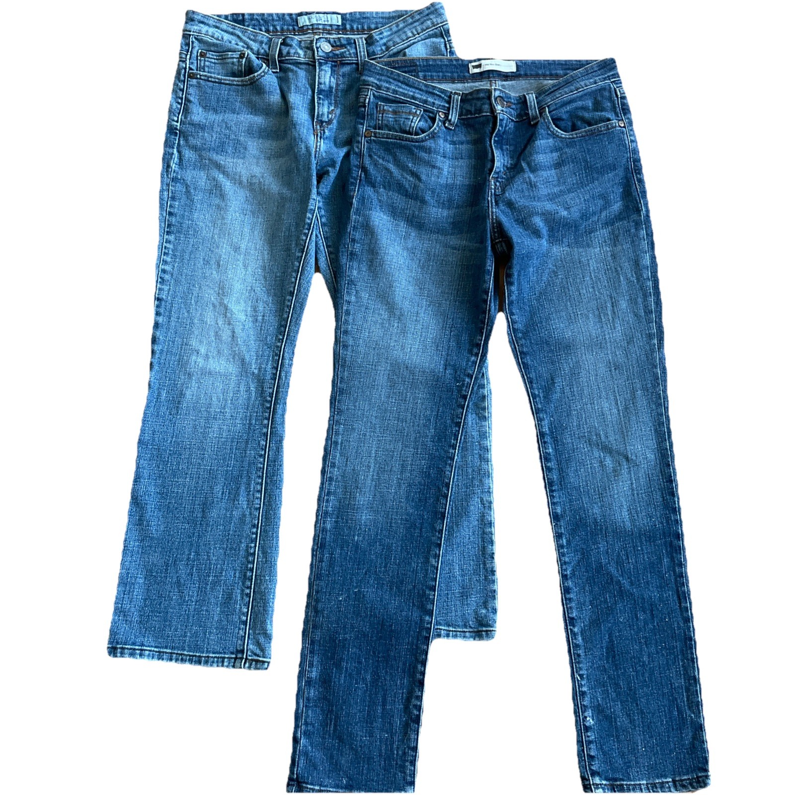 Womens Blue Jeans Lot of 2 Set Denim Bootcut Jeans Sz 8 Levi’s Med Wash Mid Rise