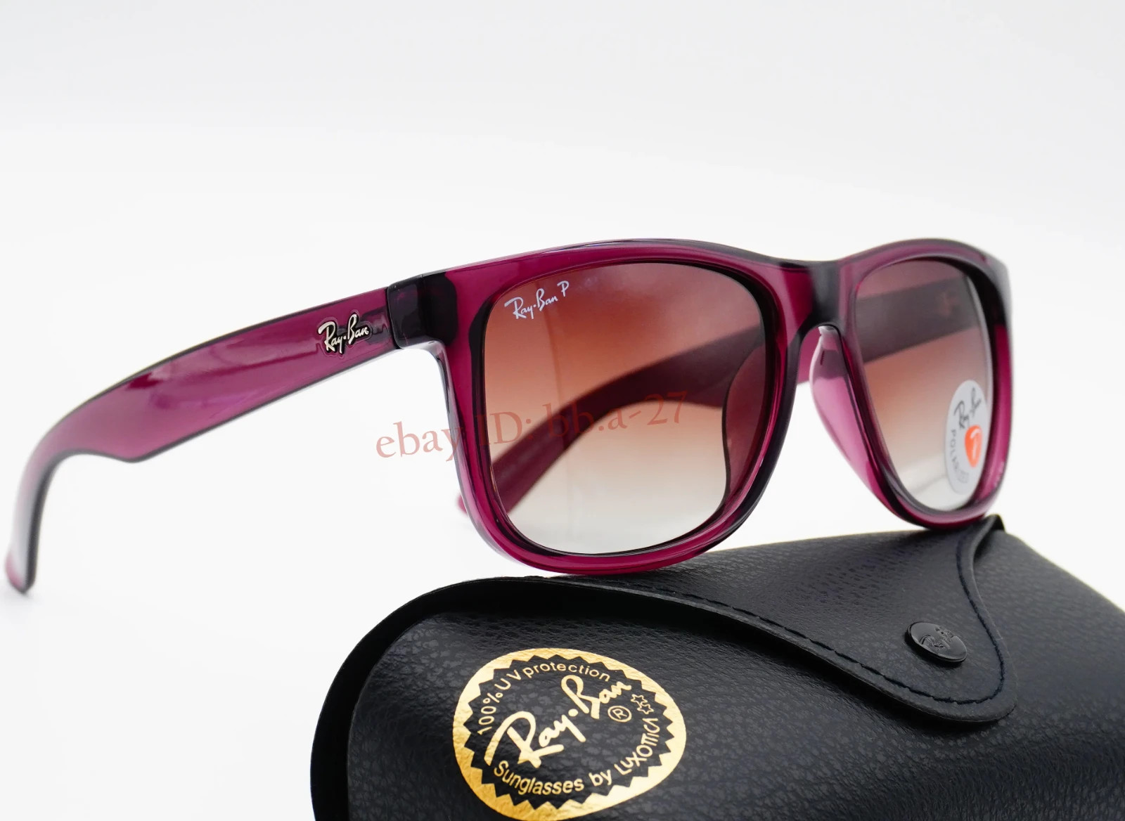 Ray-Ban Justin RB4165 54 mm Transparent Dark Brown Polarized Gradient Sunglasses