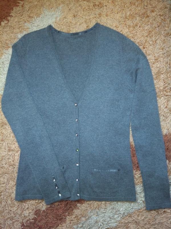women silk and cashmere sweater grey cashmere 36