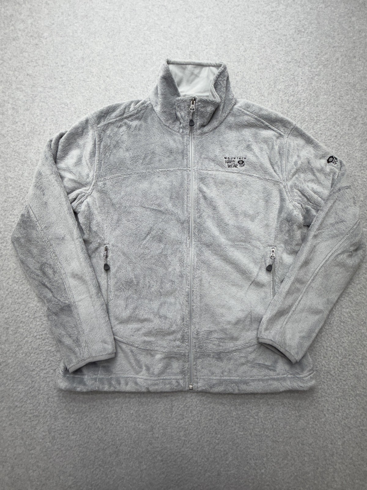 Mountain Hard Wear Jacket Womens Large Gray Fleece Full Zip Pockets Soft Cozy
