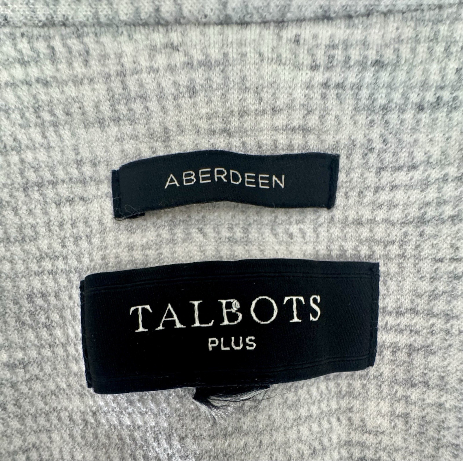 TALBOTS Aberdeen Knit Blazer Jacket Heather Gray Two Button Stretch Comfort (1X)