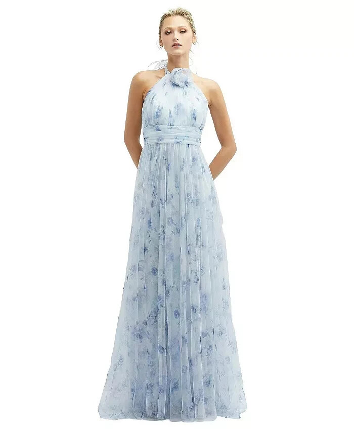 Dessy Mist Garden Floral Print Tulle Gown 18 $298 3131FP