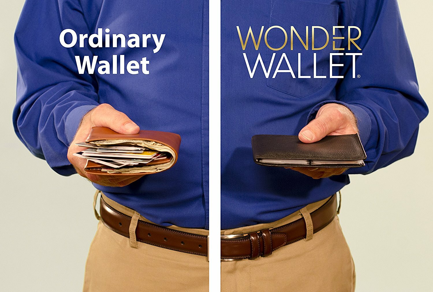 Wonder Wallet Amazing Slim RFID Wallet As Seen on TV Black Leather Wonder Wallet