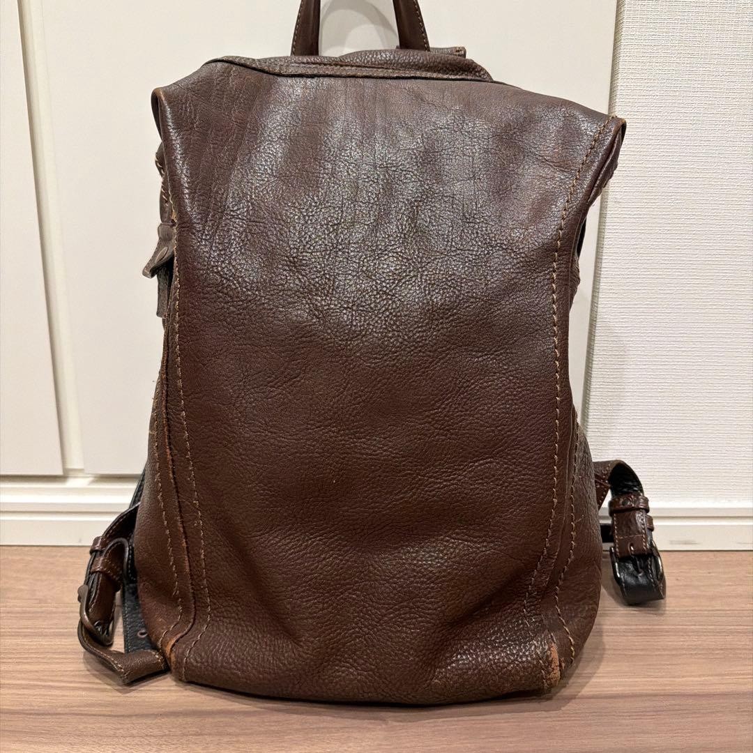 Tsuchiya Kaban Leather Backpack Brown Women Zip Shoulder Strap Authentc