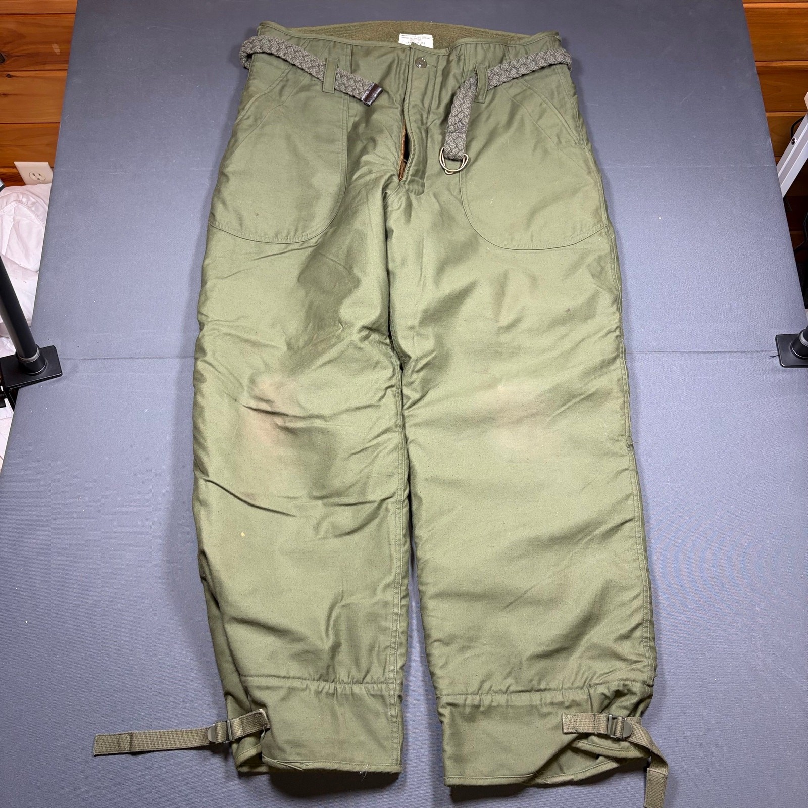 Vintage US Military Cold Weather Permeable Trousers Alamo Pants Large Green 1977
