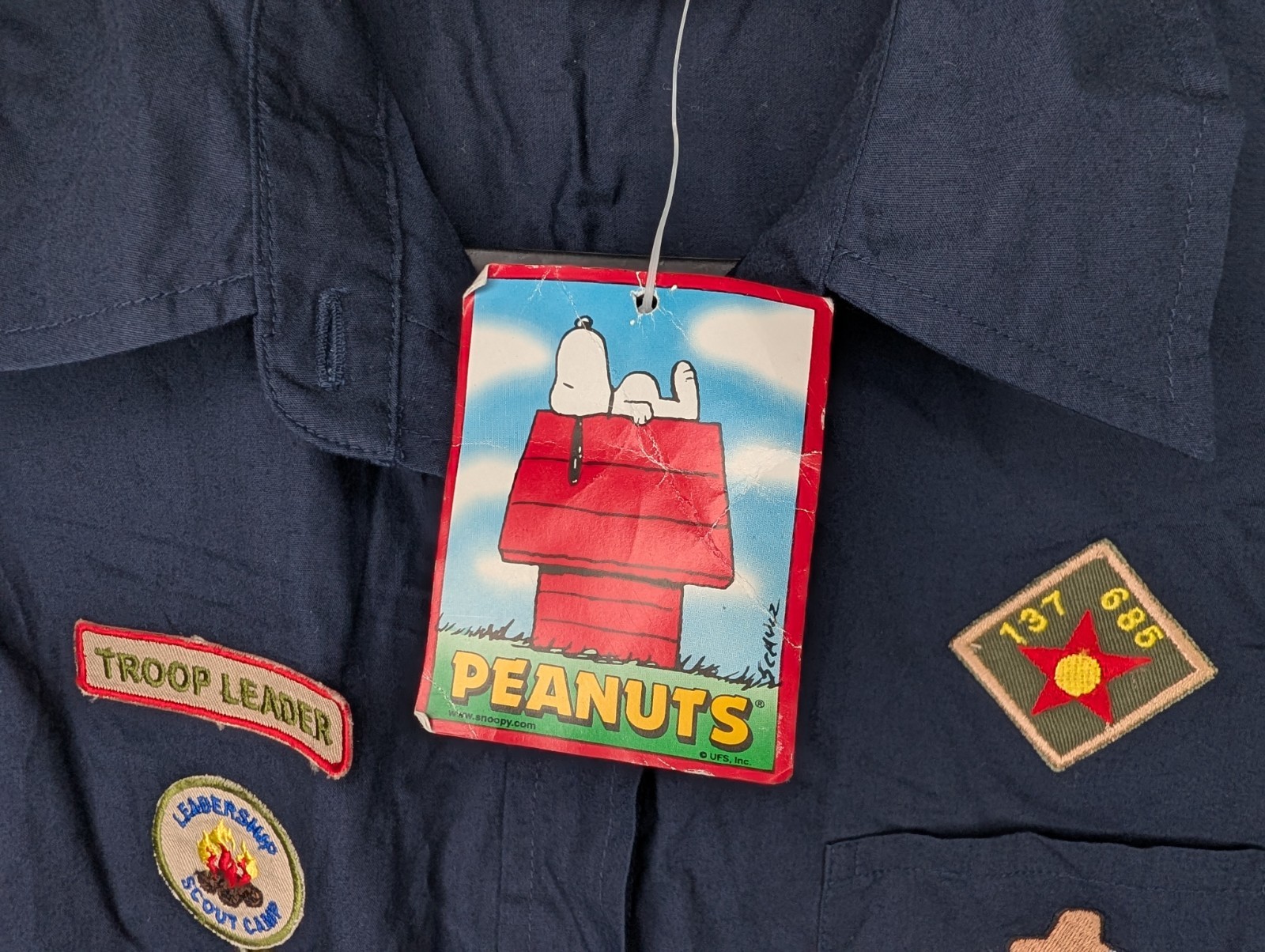 Vintage 90’s Peanuts Snoopy Scout Troop Leader Button Vest Size Medium Y2K NWT