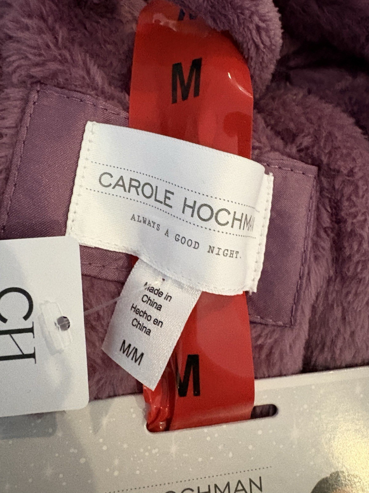 NWT Carole Hochman Long Plush Wrap Robe In Mauve/purple. Medium