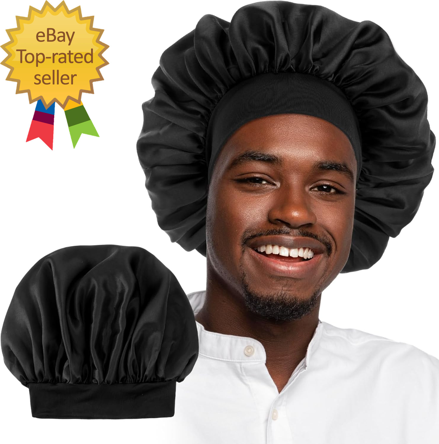 Silk Bonnet for Men Satin Bonnet Elastic Band Silk Sleep Cap Soft Adjustable
