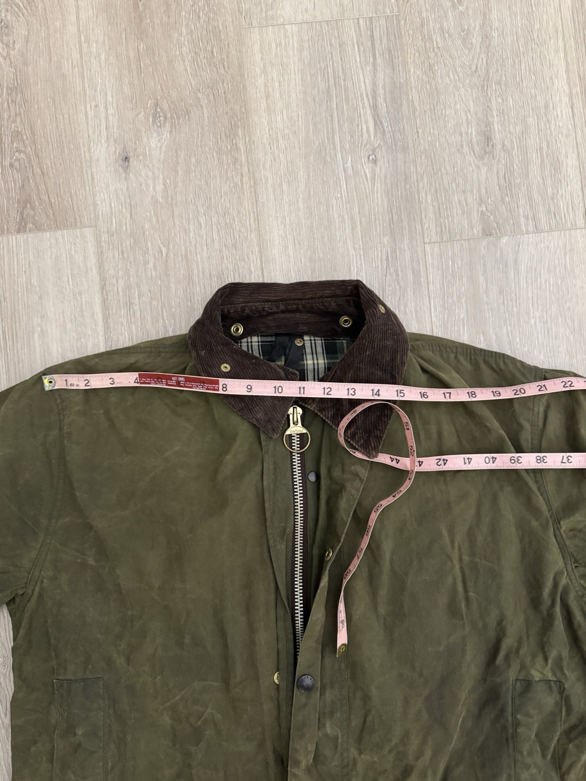 vintage Barbour A200 Border Waxed Olive Green Jacket 42/107CM Size L England