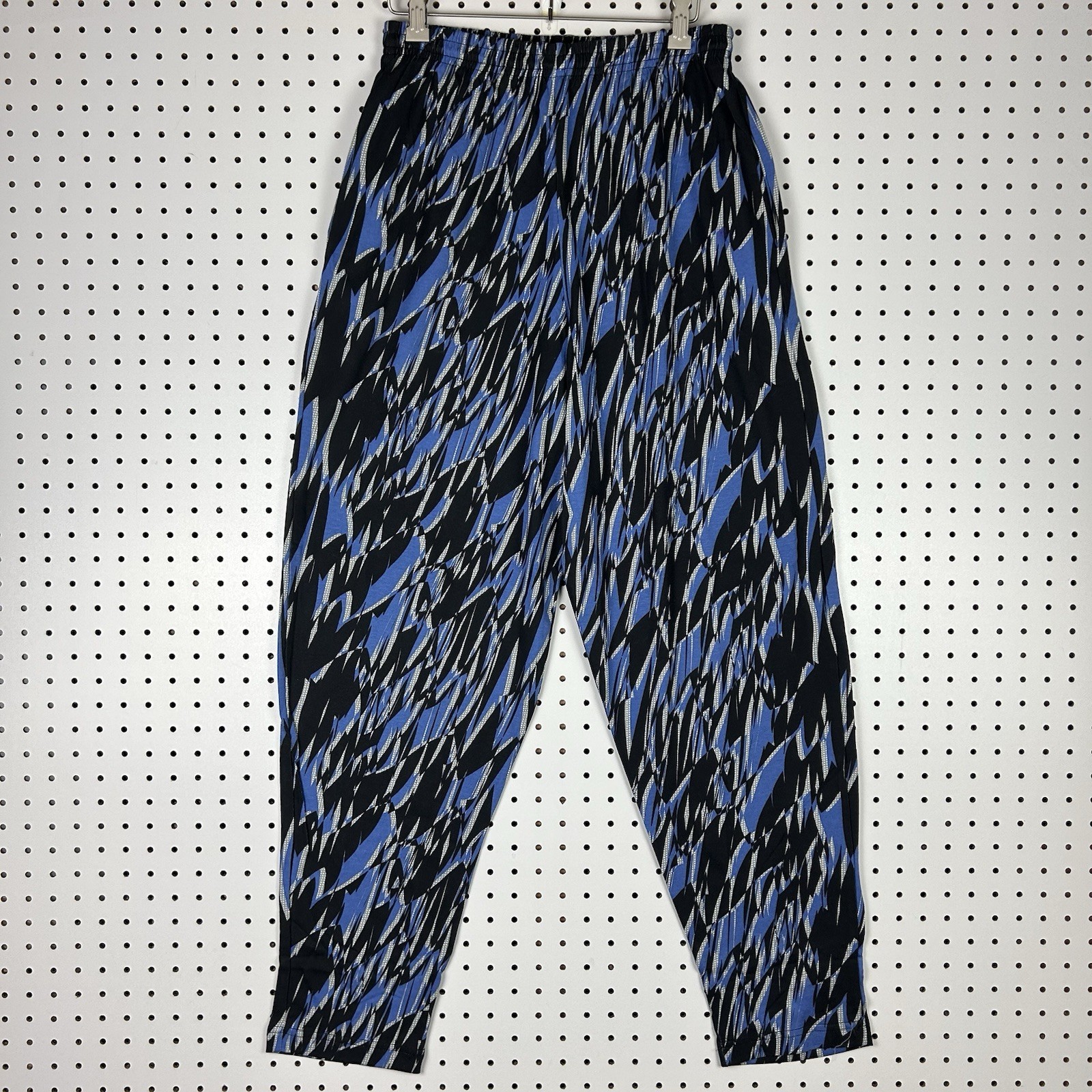 MC Hammer Parachute Pants Medium Workout Baggy 90s Lifting Pattern Blue Black