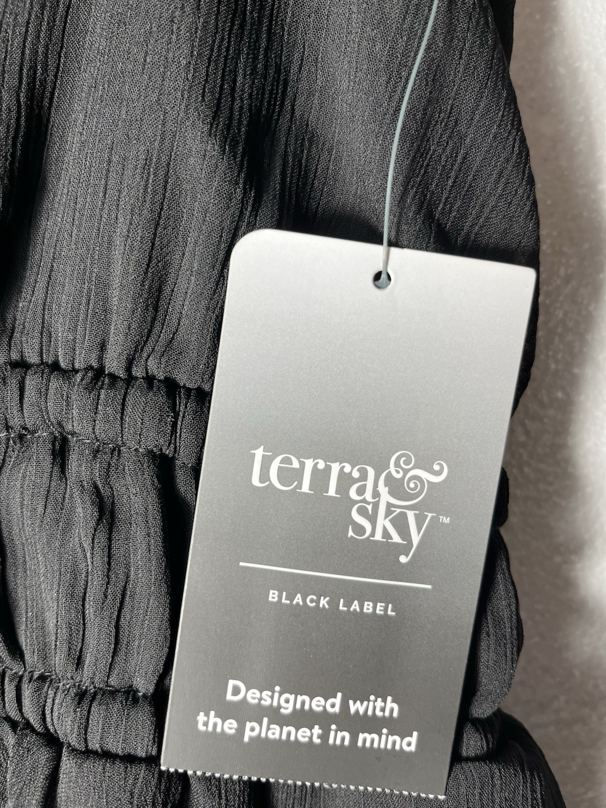 Terra & Sky Black V Neck Dress Size 1X 16W-18W )2x20W-22W)4x28W-30W length 47”￼