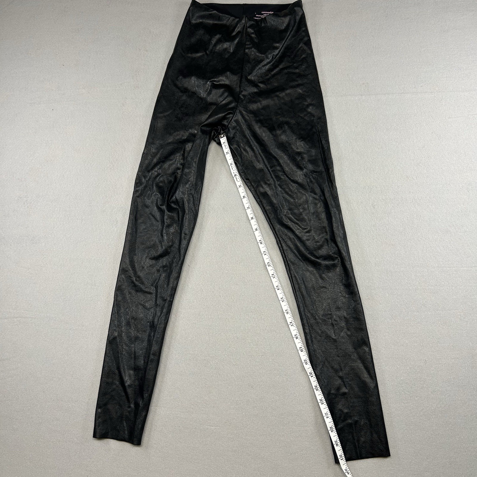 Commando Leggings Womens M Black Faux Leather High Rise Pull On Stretch