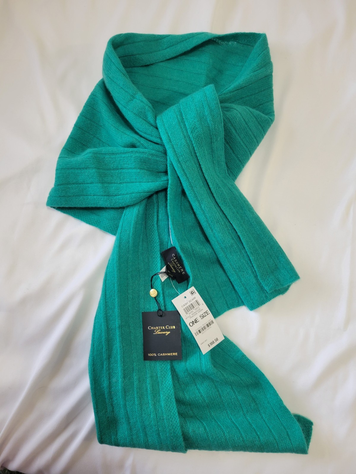 Apple Green Cashmere Scarf 64 Inches Long Winter Scarf Verticle Line Pattern