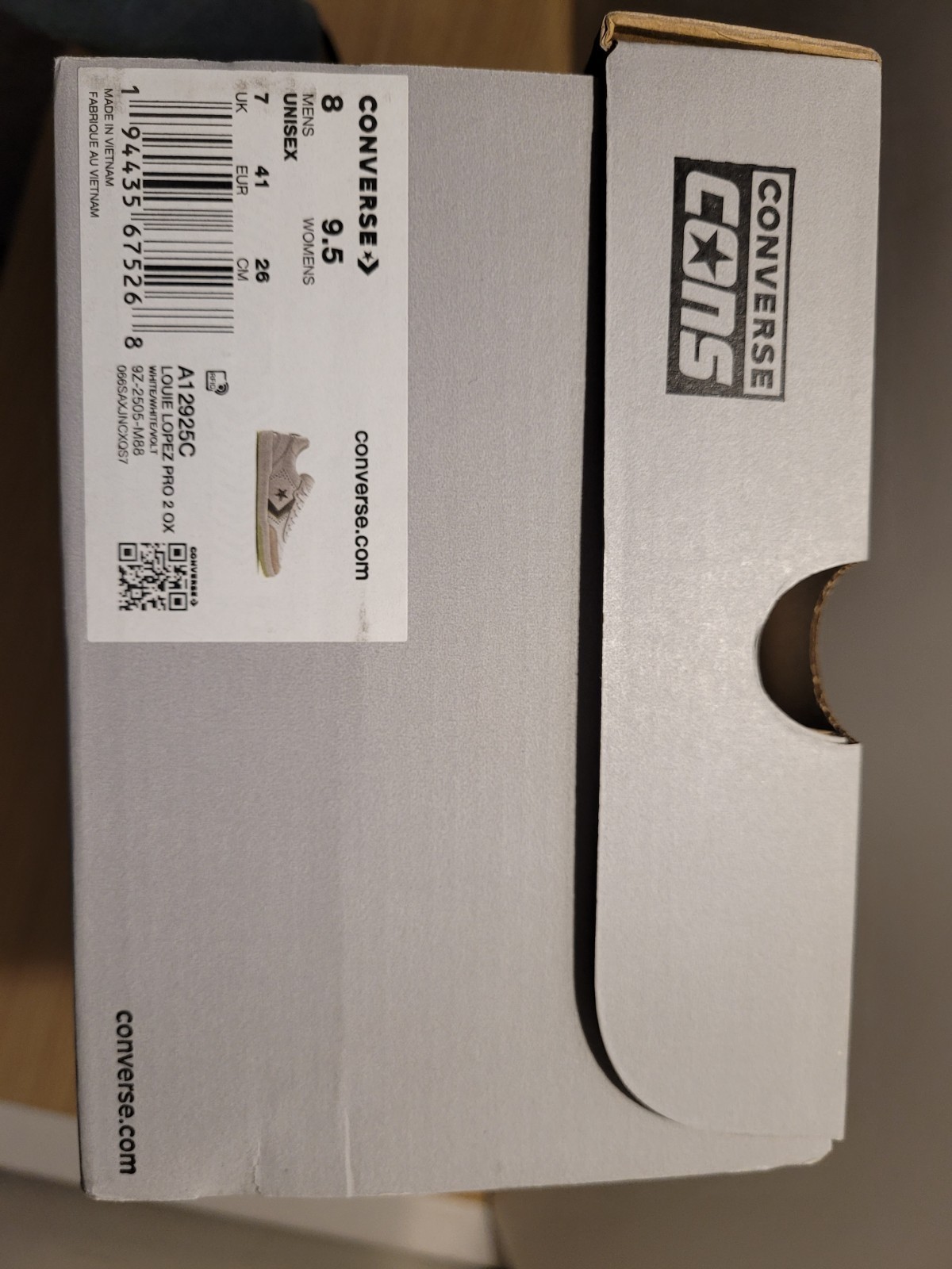CONVERSE Cons Louie Lopez Pro 2 Shoes, White/Yellow, M8/W9.5