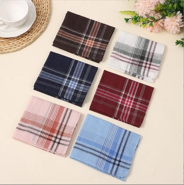 12Pcs Men Handkerchiefs Classic Hankies Cotton Hanky Pocket Square Perfect Gift
