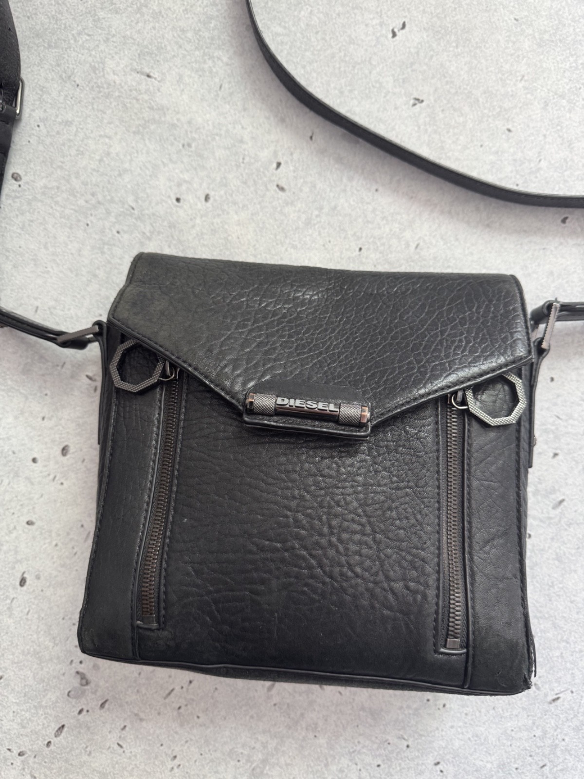 2000s Diesel Avant Garde Leather Crossbody Bag Grunge Opium Y2k