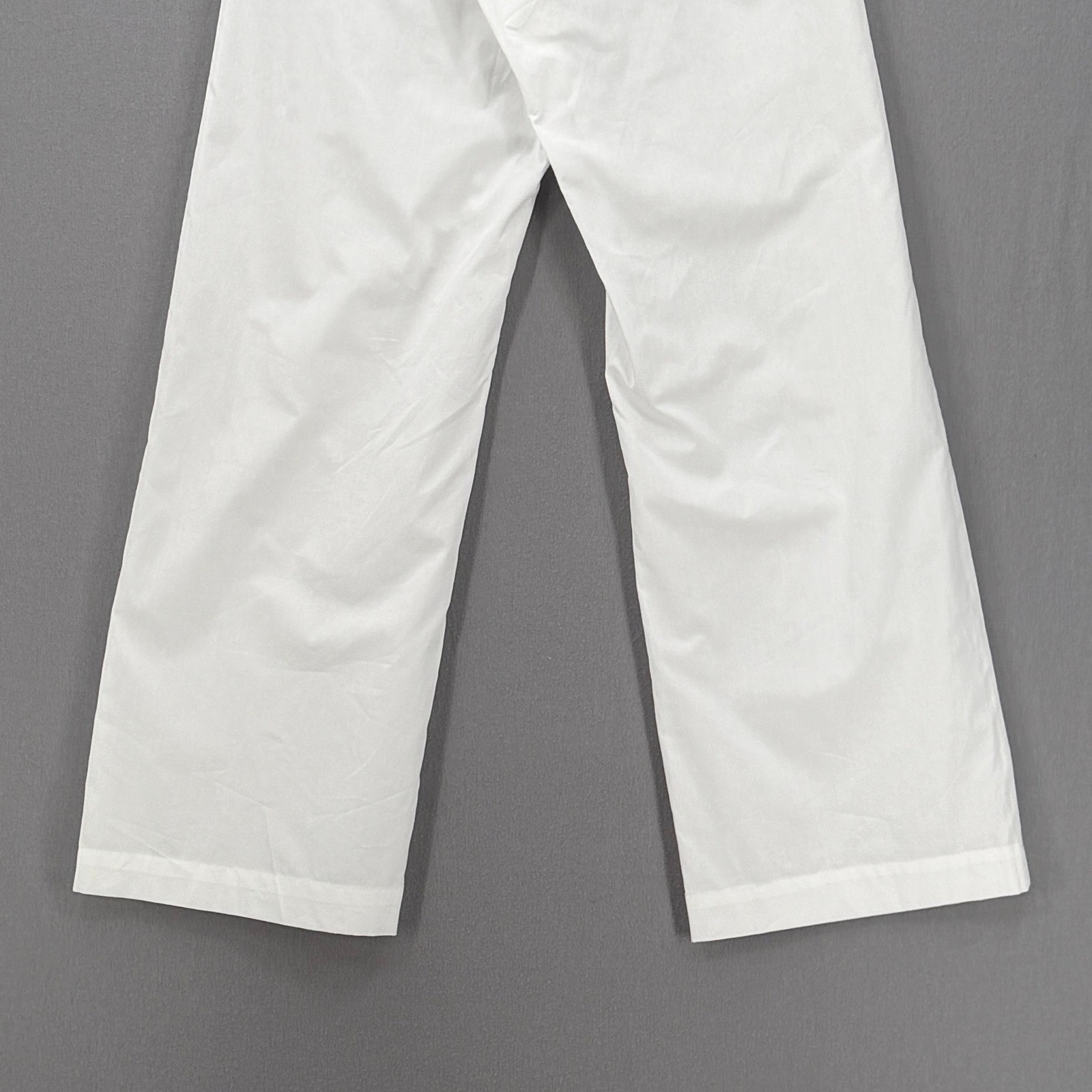 ENZA COSTA Poplin Resort Pant Womens Small White Cotton Wide Leg Drawstring NEW