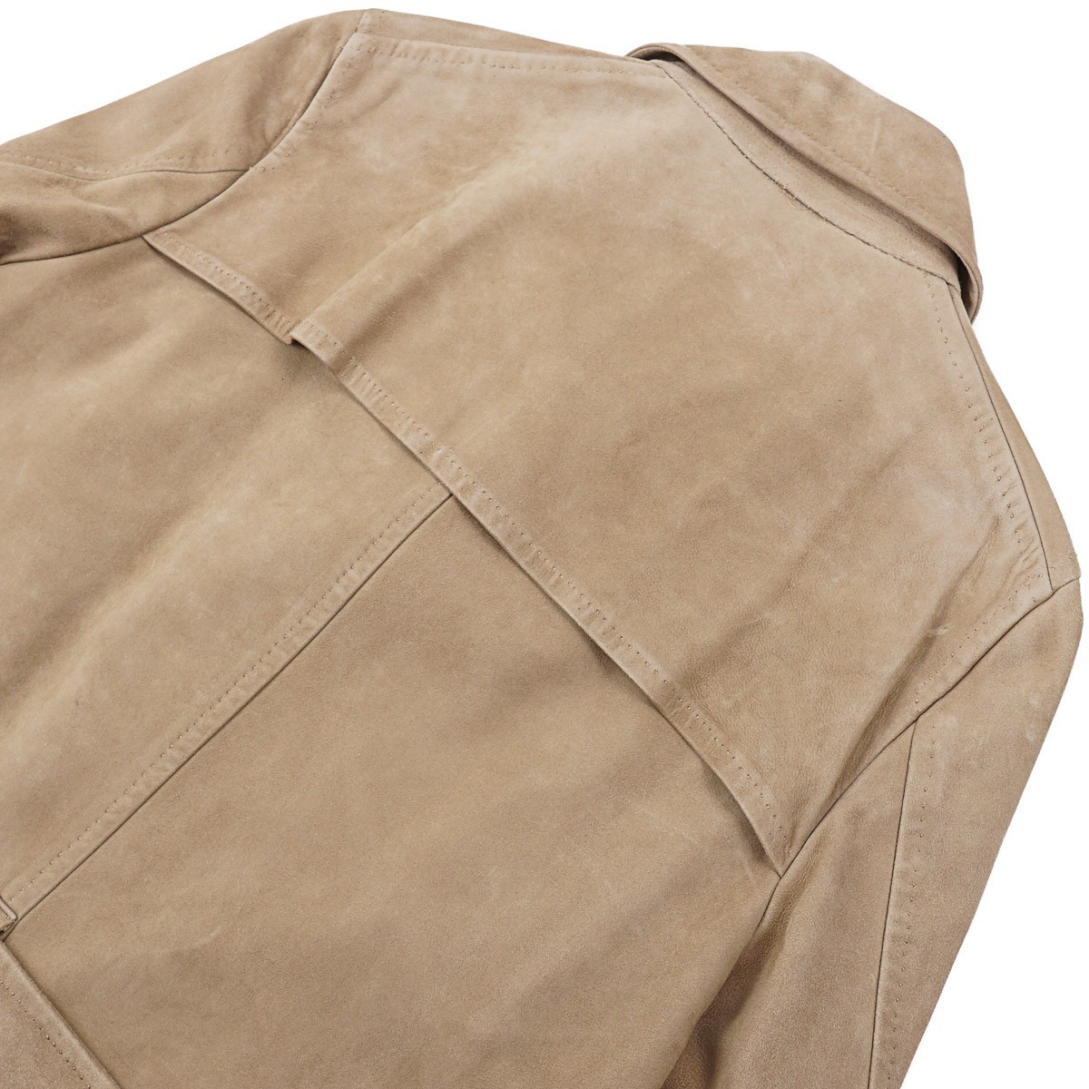 Isaia Napoli Soft Nappa Lambskin Suede Leather Coat with Belt S/M (Eu 48) NWT