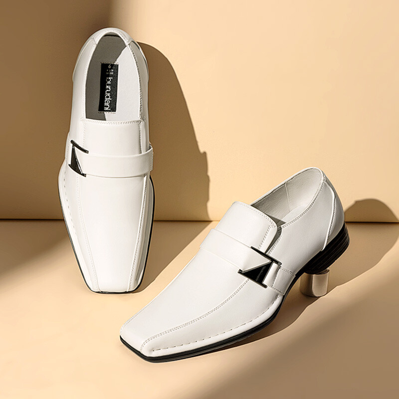 Men Dress Shoes Oxford Faux Leather Slip On Business Square Toe Loafer Shoes