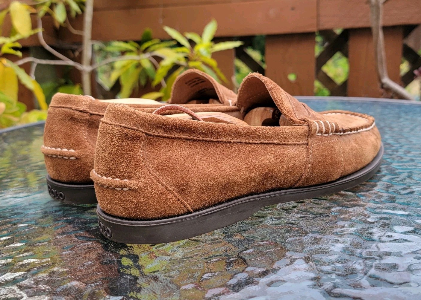 Polo Ralph Lauren Penny Loafers Men’s 9 D Brown Suede Leather Slip On Shoes
