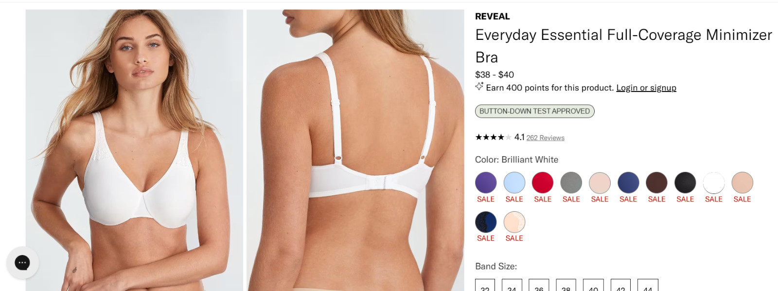 Reveal Everyday Essential Full-Coverage Minimizer Bra in Brilliant White 42H