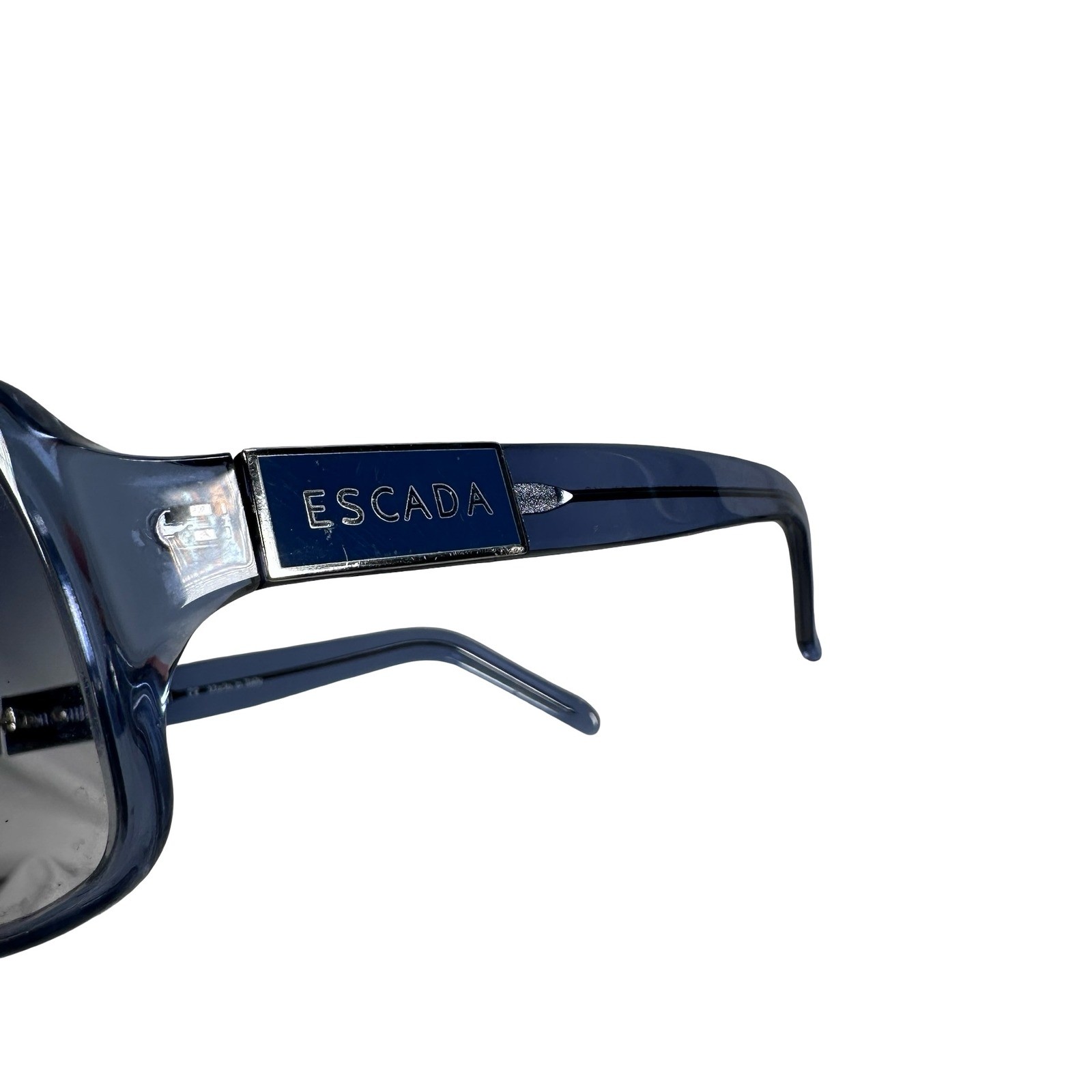Escada SES 001 Blue Square Sunglasses Womens Made in Italy Col 4AG Designer